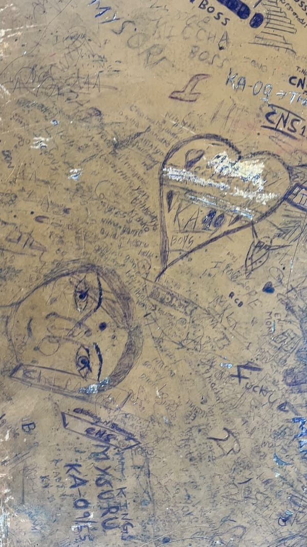 College Bench Graffiti